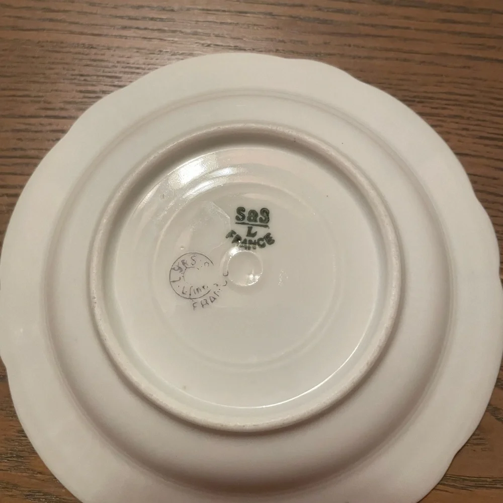 Vintage Limoges Floral Trinket Dish SAS France Round